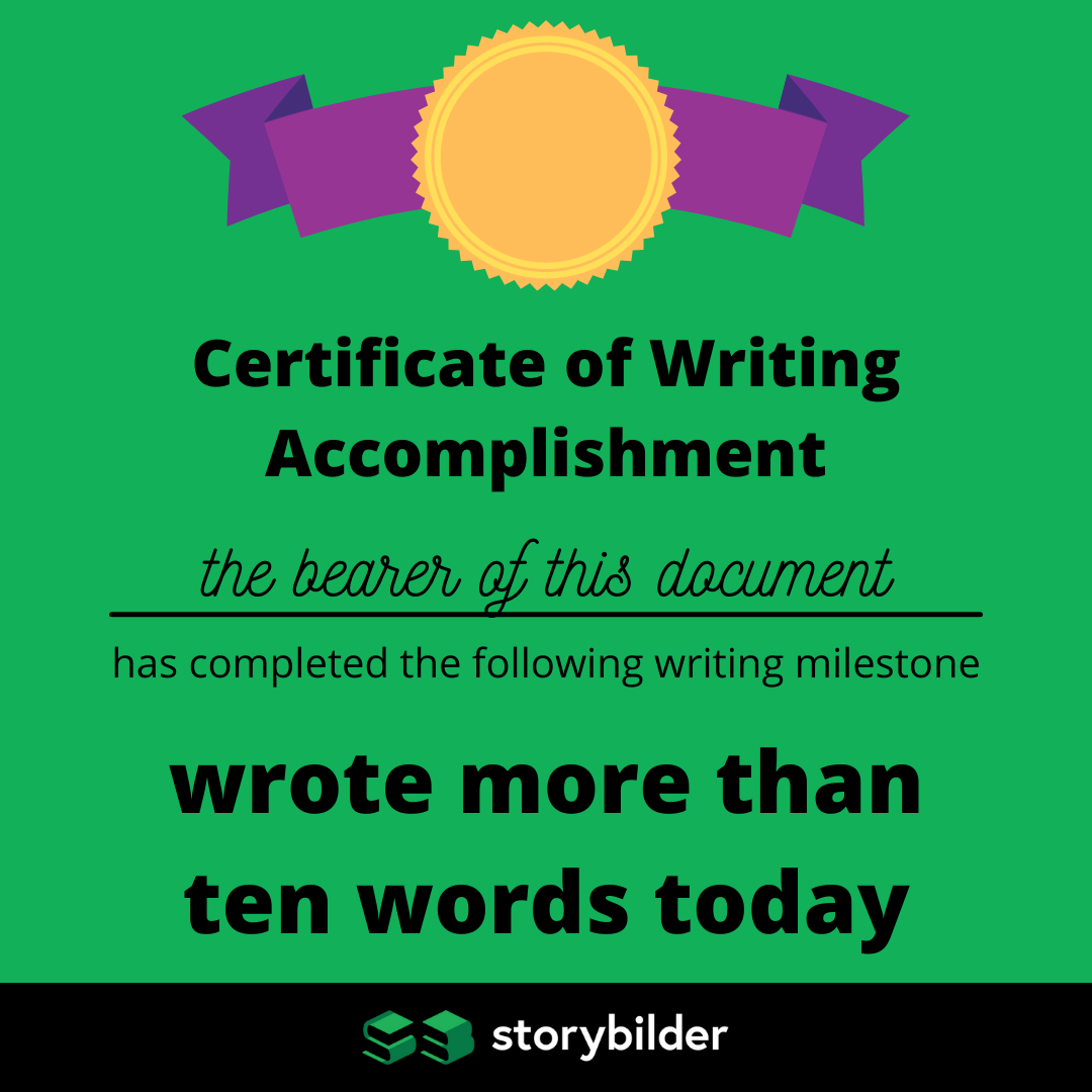 I wrote more than ten words today award