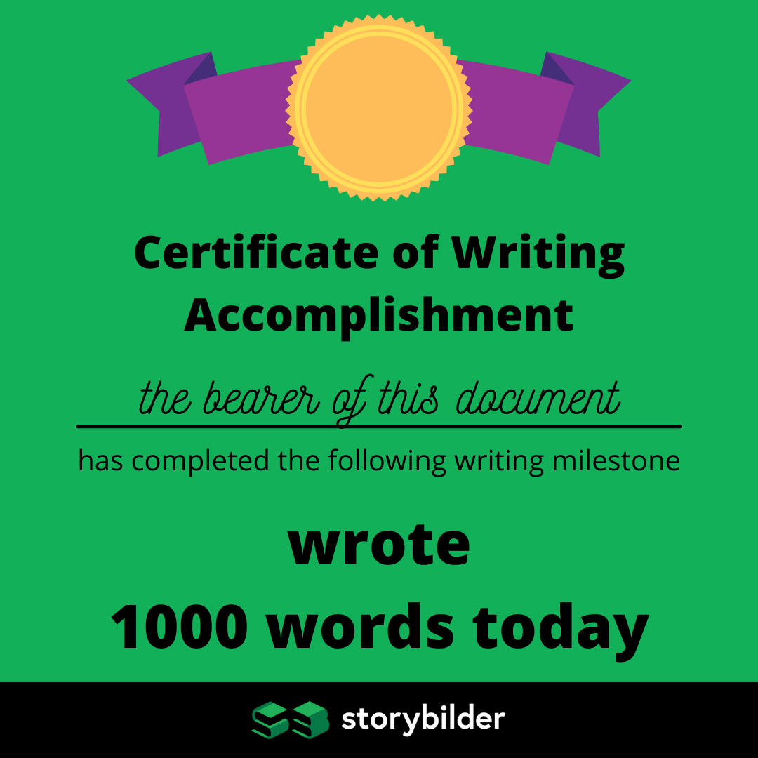 Wrote 1000 words today award
