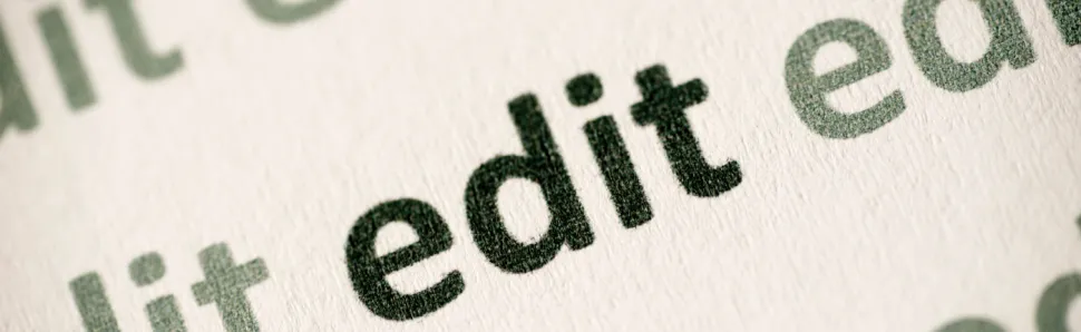 typewritten text on a page with the word edit in bold